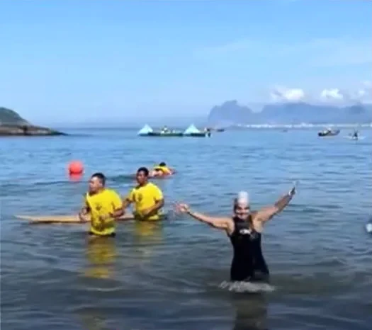 Viviane no cartão de resultados da Navegantes.